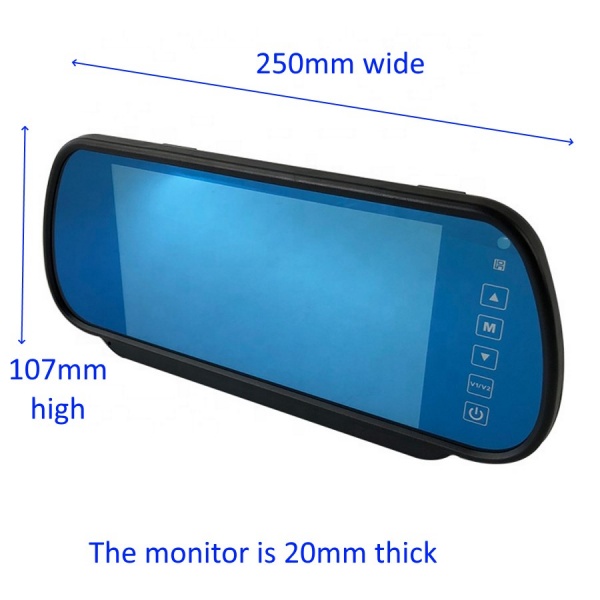 7 inch AHD Clip on mirror monitor and twin lens reversing camera